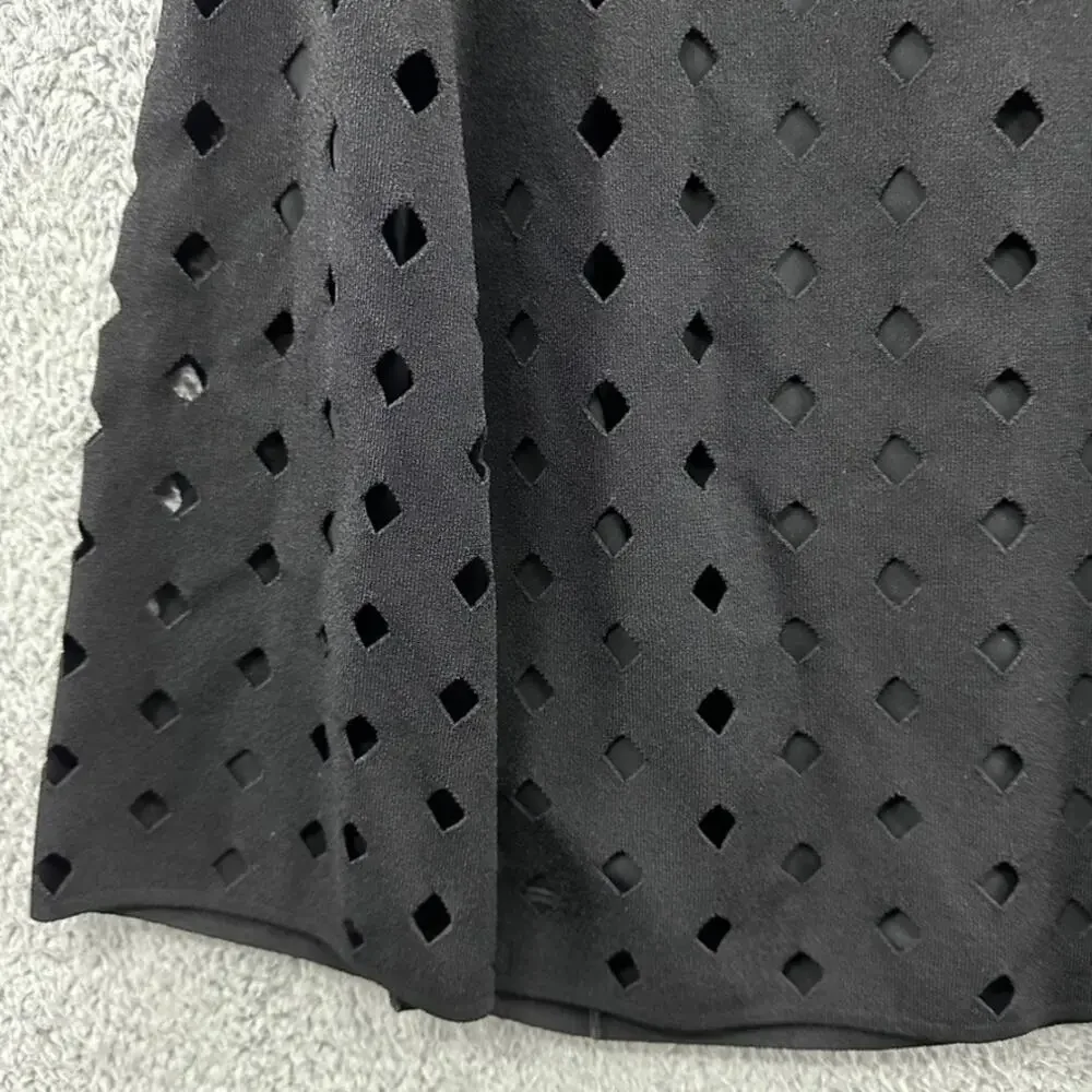 Escada Women's Large‎ Skirt Black Knee Length A-Line Diamond Cutouts Elastic